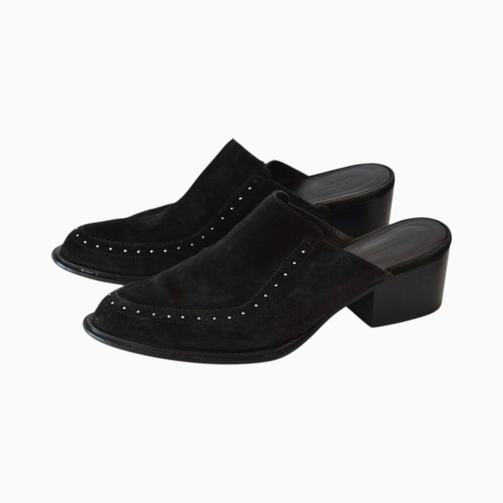 Rag & Bone Weiss Black Suede Studded Mules Size 9.5